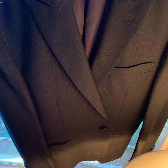 For Glory Black & Gold Leaf Pinstriped Suit - Picture 6 of 8